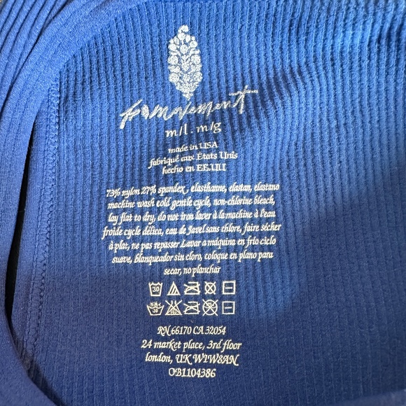 Free People Movement one piece body suit jumpsuit romper onesie ribbed size m/l - Picture 2 of 5